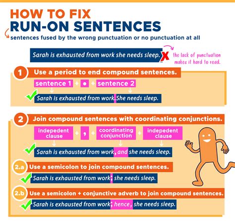 sentences en español|run on sentence en español.